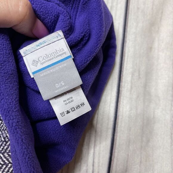 Columbia Women’s Beanie Purple White Design One Size - Picture 6 of 7